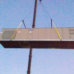 Crane lift of HVAC unit